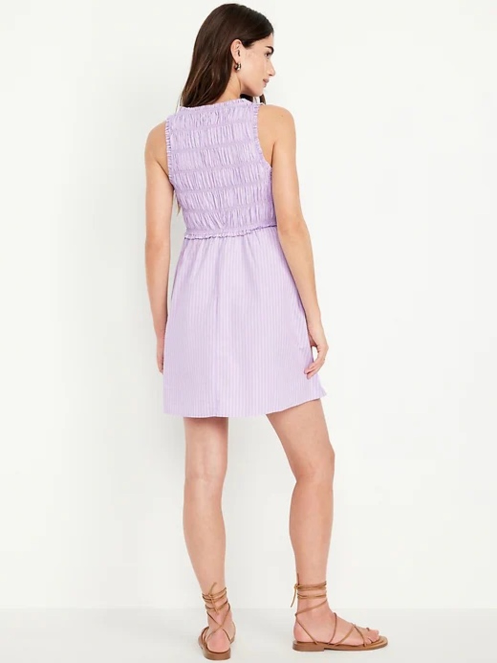NWT Fit & Flare Smocked Bodice Mini Dress - Picture 2 of 9